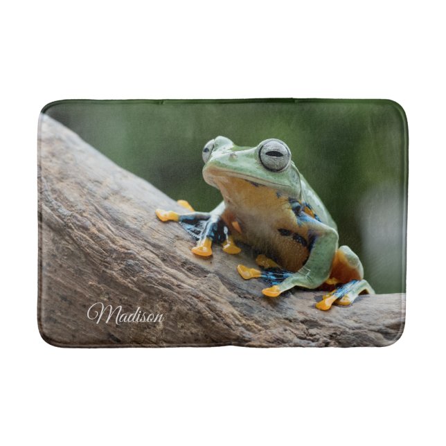 Custom Name Frog Bath Mat (Front)