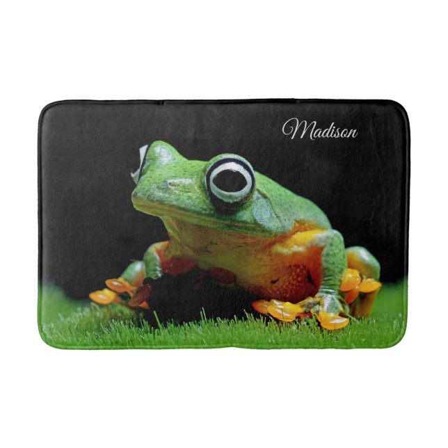 Custom Name Frog Bath Mat (Front)