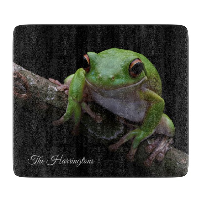 Custom Name Frog Cutting Board (Front)