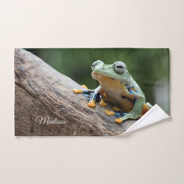 Custom Name Frog Hand Towel (Hand Towel)