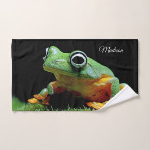 Custom Name Frog Hand Towel