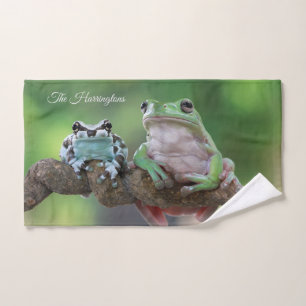 Custom Name Frog Hand Towel