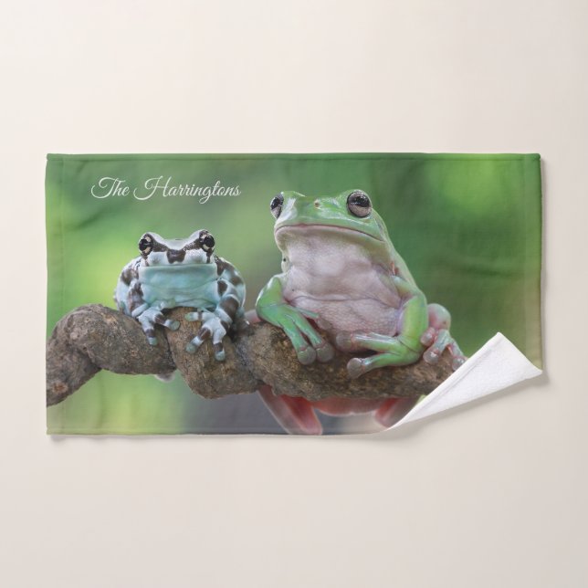 Custom Name Frog Hand Towel (Hand Towel)