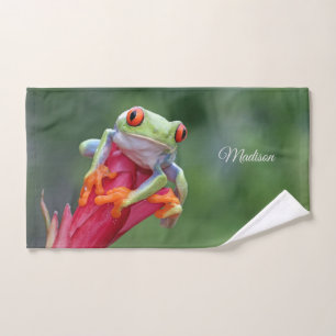 Custom Name Frog Hand Towel