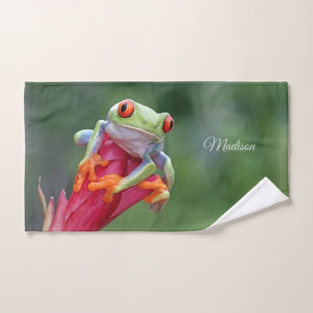 Custom Name Frog Hand Towel (Hand Towel)