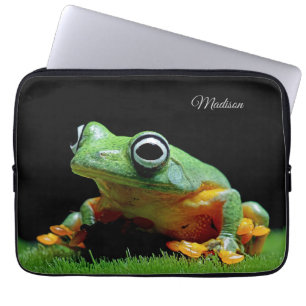 Custom Name Frog Laptop Sleeve