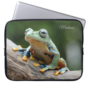 Custom Name Frog Laptop Sleeve