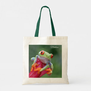 Custom name Frog tote bags