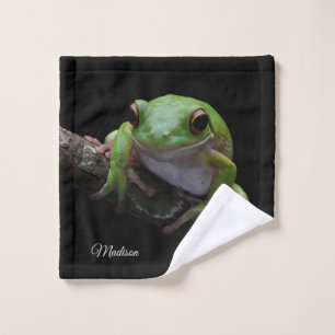 Custom Name Frog Wash Cloth