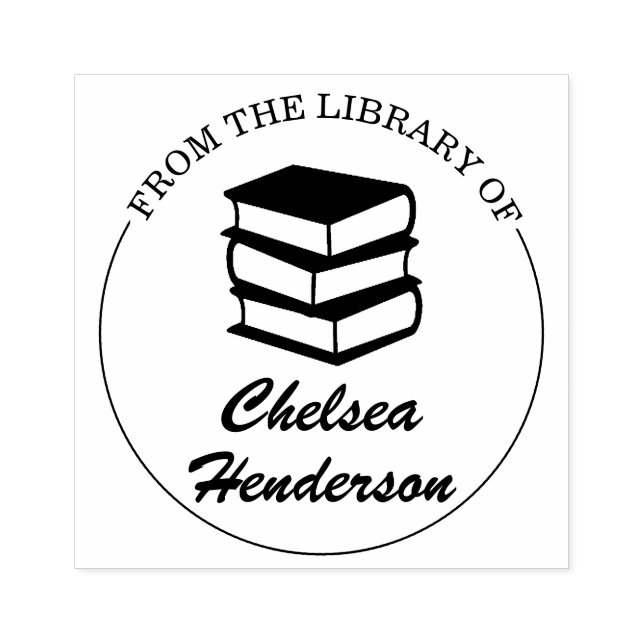Custom Name From the Library Rubber Stamp (Imprint)