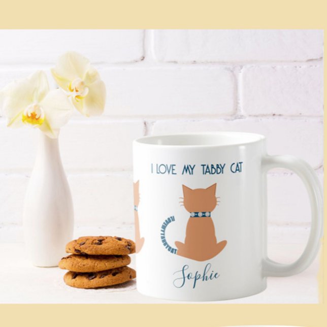 Custom Name Fun I Love My Tabby Cat  Coffee Mug (Creator Uploaded)