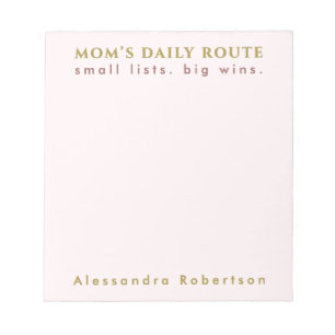 Custom Name Fun Mum List Lover Pastel Pink Minimal Notepad