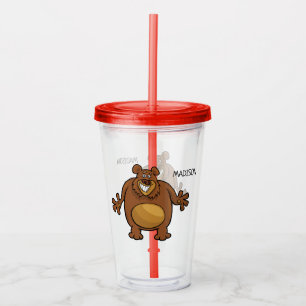 Custom name Funny Bear tumblers