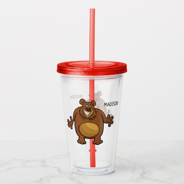 Custom name Funny Bear tumblers (Front)