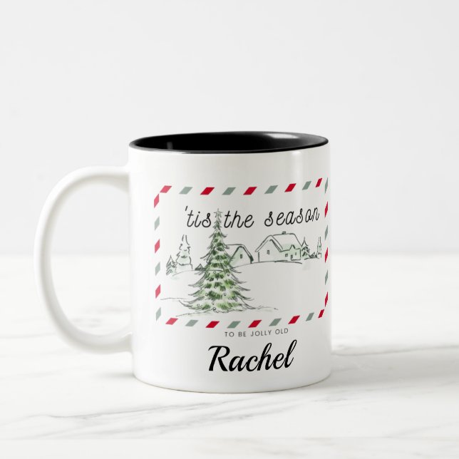 Custom Name Funny Christmas Coffee Mug (Left)