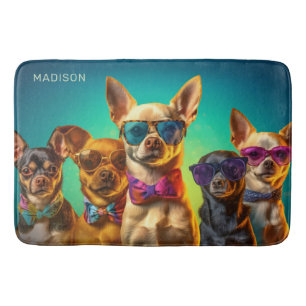 Custom Name Funny Dogs Bath Mat