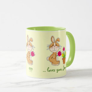 Custom Name Funny Easter Bunny Gift  Mug
