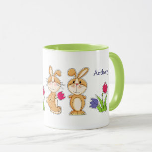 Custom Name Funny Easter Bunny Gift Mugs