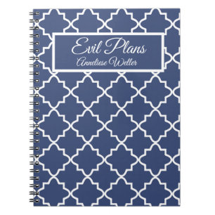 Custom Name Funny Evil Plans Sassy Girl Notebook