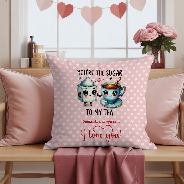 Custom Name Funny Food Cartoon Valentine Pillow (Custom Name Funny Food Cartoon Valentine Pillow

)