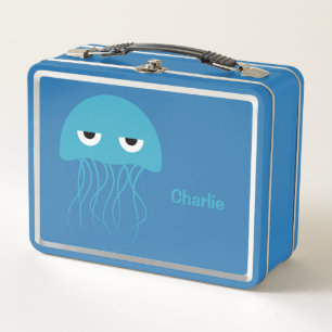 Custom Name Funny Jellyfish Metal Lunch Box