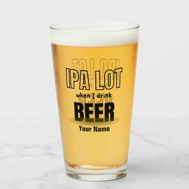 Custom Name Funny Modern Pint Beer  Glass (Front Filled)