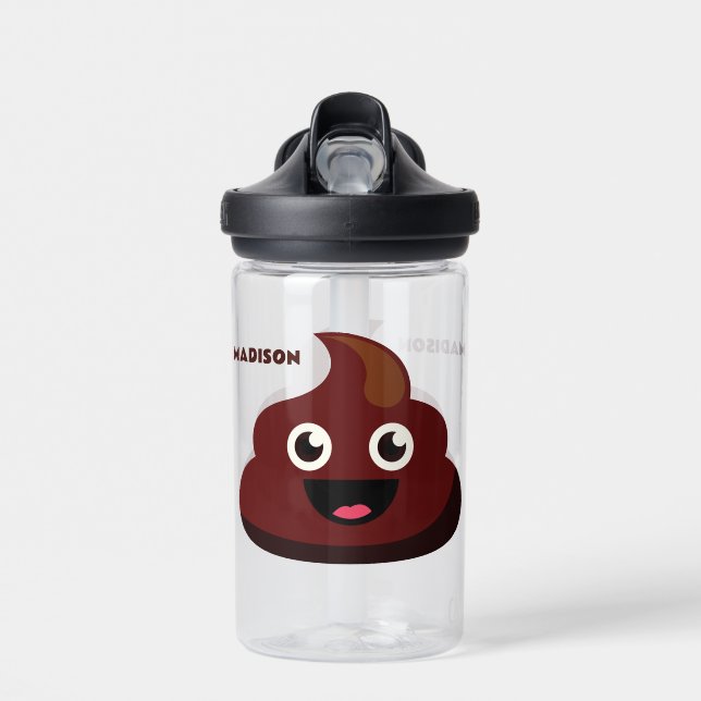 Custom Name Funny POOP Water Bottle (Front)