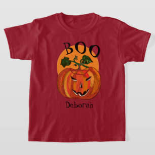 Custom Name Funny Pumpkin Jack'o Lantern Halloween T-Shirt