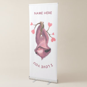 Custom Name Funny Retractable Banner with Sloth