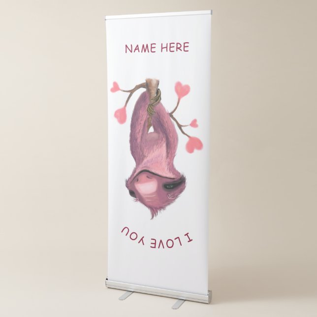 Custom Name Funny Retractable Banner with Sloth (3/4)