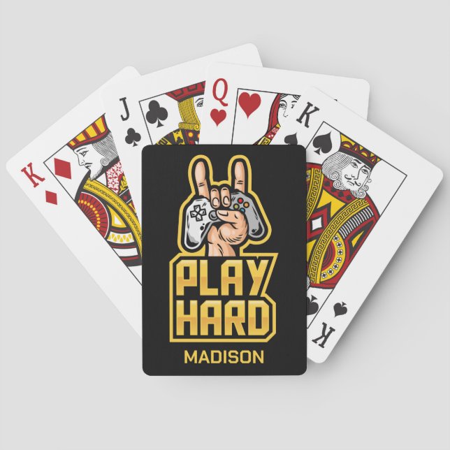 Custom name Gamer Playing Cards (Back)