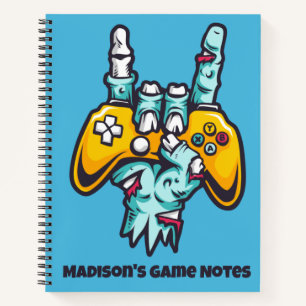 Custom name Gamer Zombie Notebook