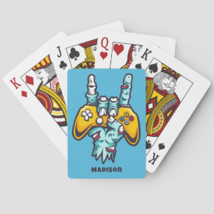 Custom name Gamer Zombie Playing Cards