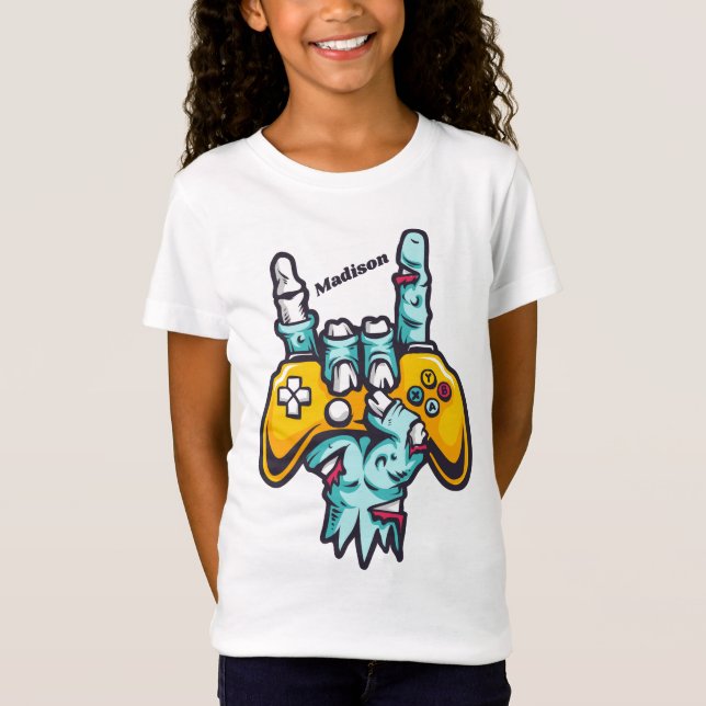 Custom name Gamer Zombie shirts (Front)
