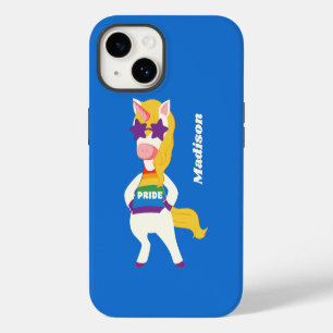 Custom Name Gay Unicorn iPhone 14 Case