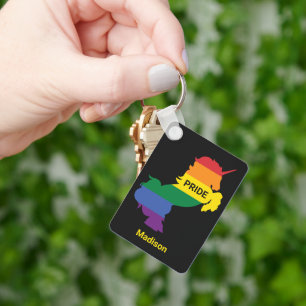 Custom Name Gay Unicorn Key Ring