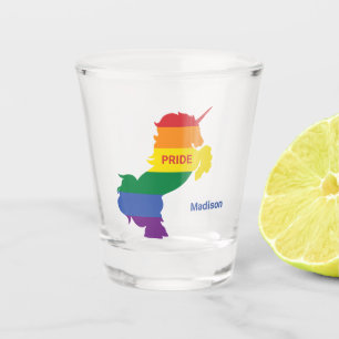 Custom Name Gay Unicorn Shot Glass