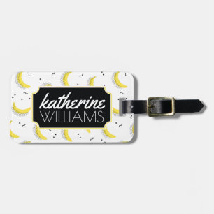 Custom Name Geometric Bananas Luggage Tag
