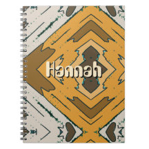 Custom Name Geometric Rustic Brown Gold