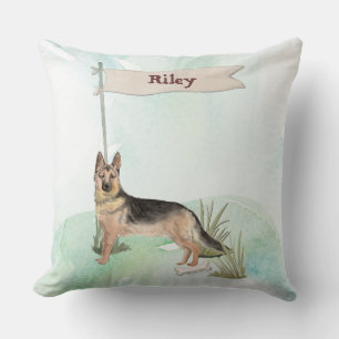 Custom Name German Shepherd Pet Dog Cushion