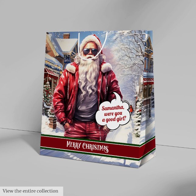 Custom Name Gift Bag Coolest Santa Claus Holiday (Custom Name Gift Bag Coolest Santa Claus Holiday)
