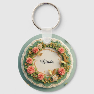 🌹 Custom Name Gift For Floral Rose Keepsakes 🌹 Key Ring