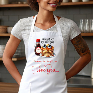 Custom Name Gift for Girlfriend Valentine Fun Food Apron