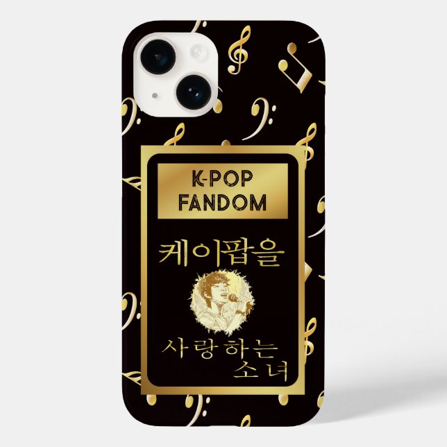 Custom name Girl who loves k-pop  fandom faux gold Case-Mate iPhone Case (Back)