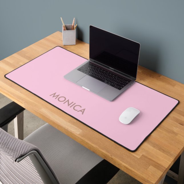 Custom name girly pink desk mat (Office 2)