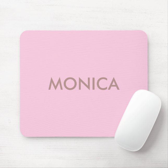 Custom name girly pink mouse mat (With Mouse)