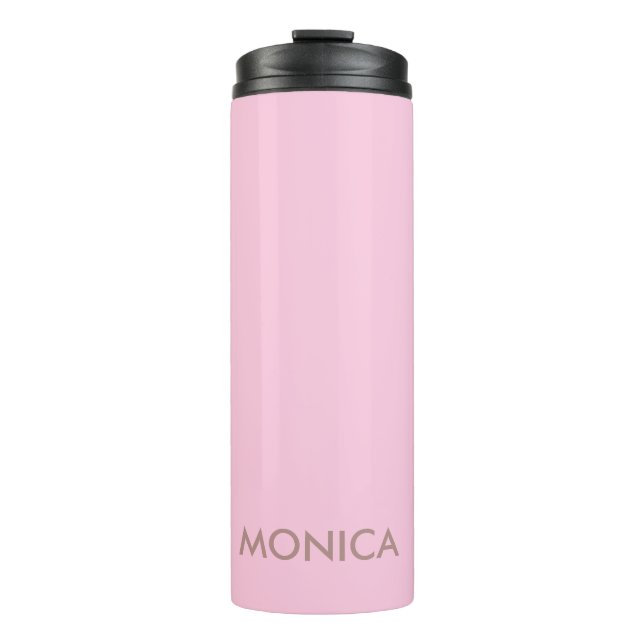 Custom name girly pink thermal tumbler (Front)