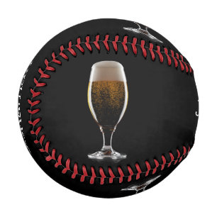 Custom name Glass of Beer Baseball
