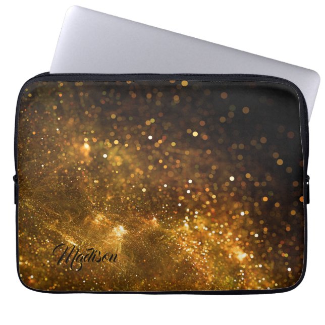 Custom name Glitter laptop sleeves (Front)