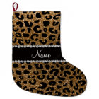 Custom name gold glitter cheetah print